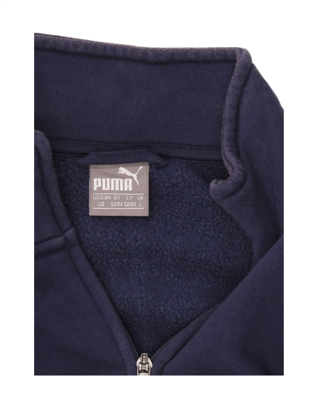 PUMA Mens Tracksuit Top Jacket Large Navy Blue Cotton