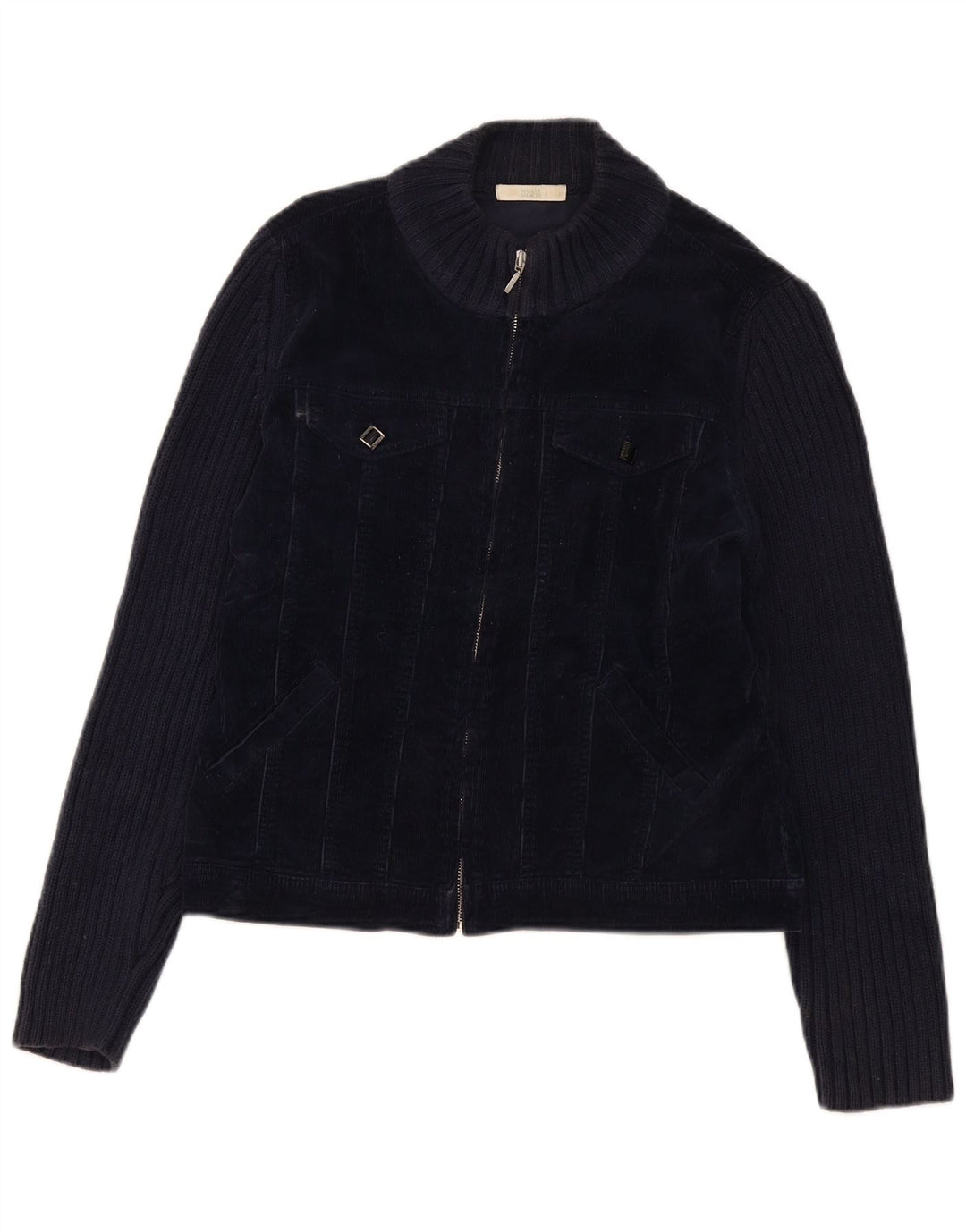 Marks & Spencer Γυναικείο κοτλέ μπουφάν UK 16 Large Navy Blue από βαμβάκι