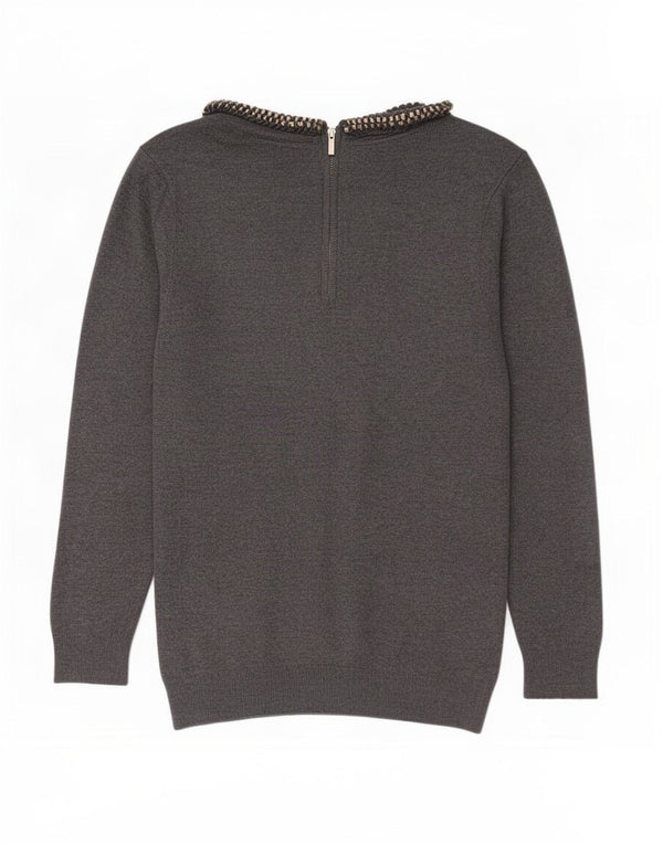 Zara Γυναικείο πουλόβερ με λαιμόκοψη UK 10 Small Grey