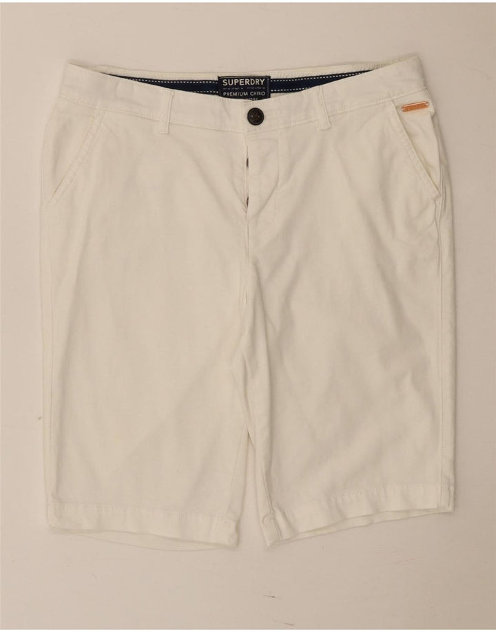 Superdry κανονικό γυναικείο σορτς Chino UK 10 Small W30 White