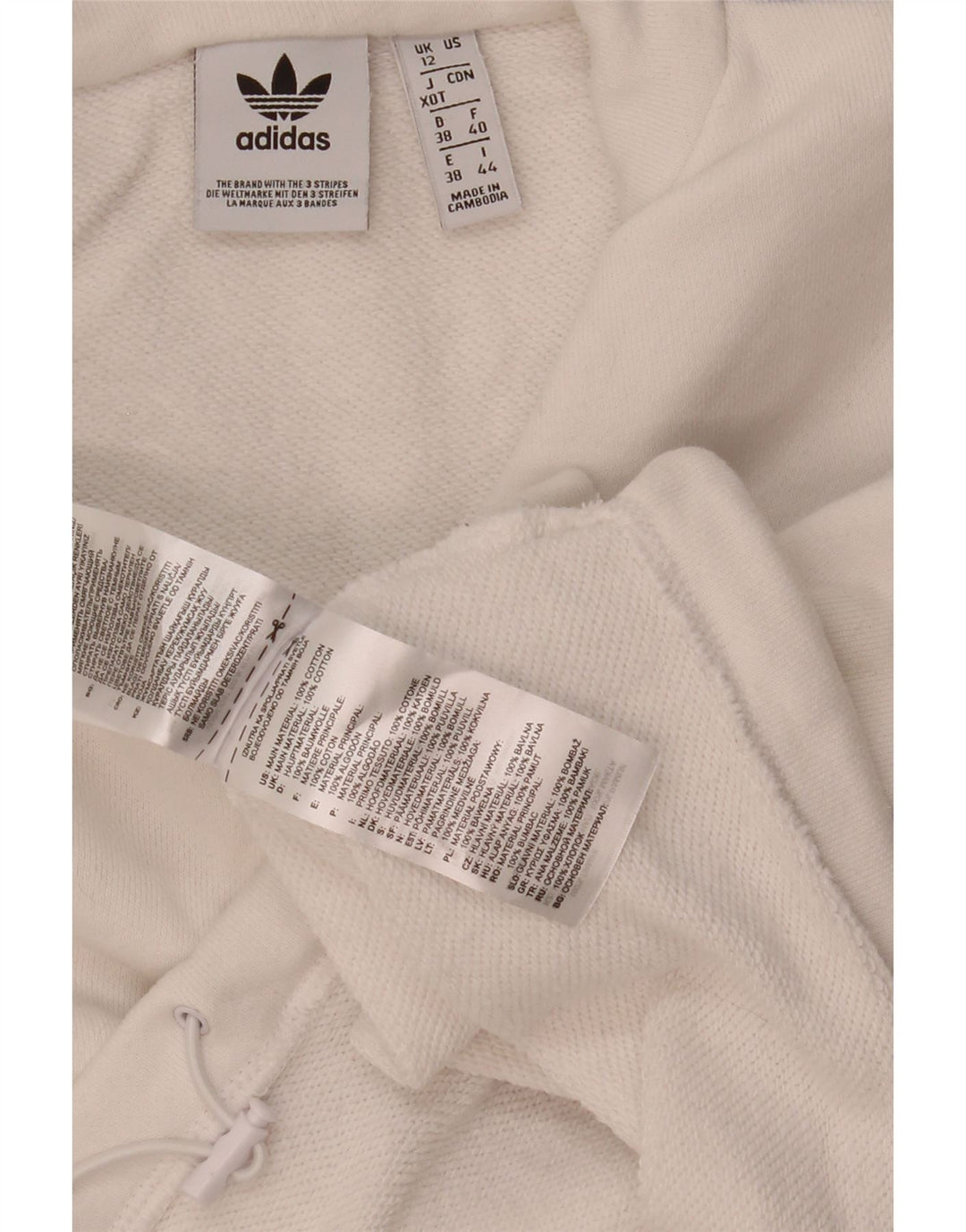 Γυναικεία φούτερ Adidas Oversized Graphic Crop Jumper UK 12 Medium White