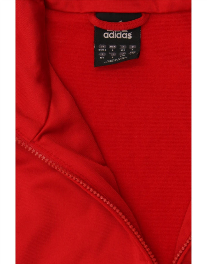 ADIDAS Mens Tracksuit Top Jacket UK 44/46 Large Red Colourblock Polyester Vintage Adidas and Second-Hand Adidas from Messina Hembry 