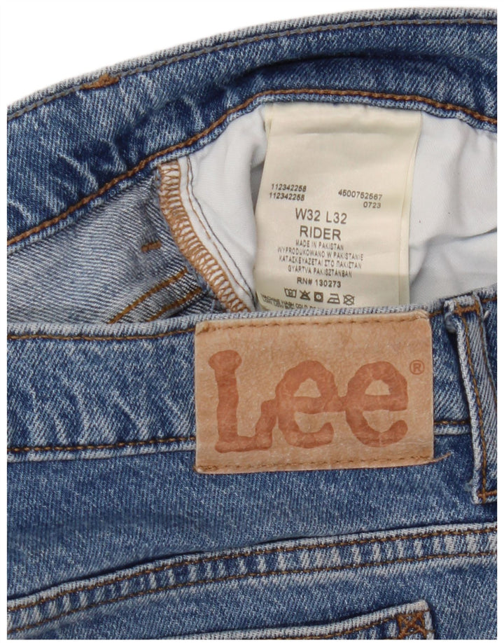 Lee Mens Rider Slim Jeans W32 L32 Blue Cotton