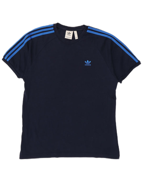 Ανδρικό T-Shirt Adidas Top Large Navy Blue από βαμβάκι