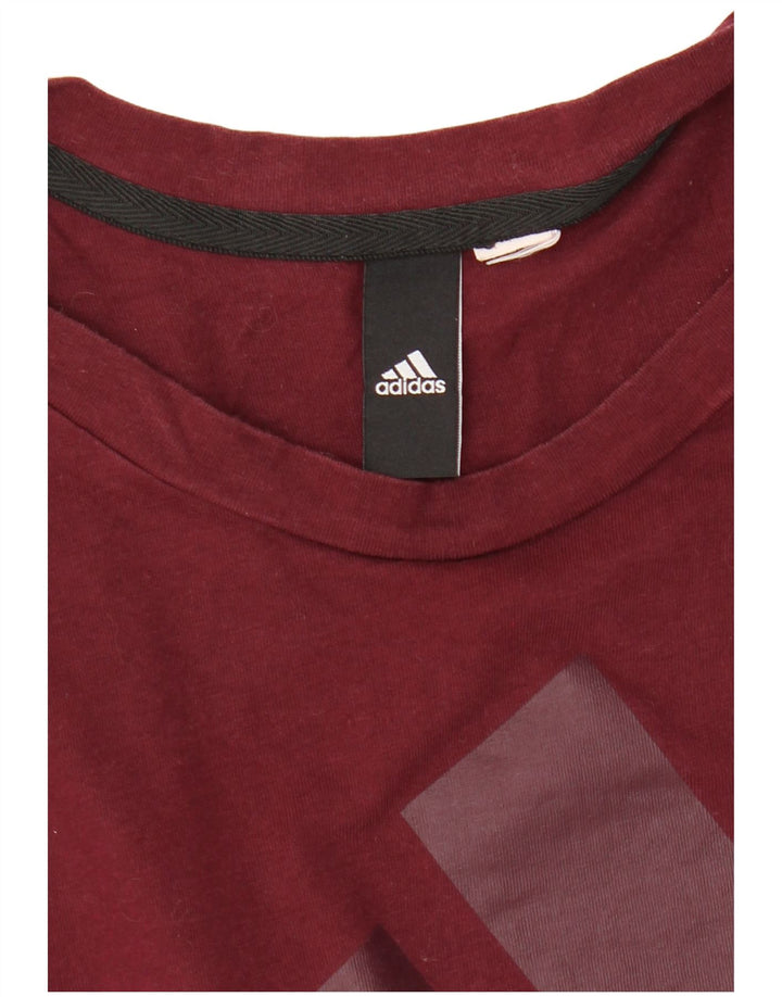 Ανδρικό γραφικό T-Shirt Adidas Top Large Burgundy