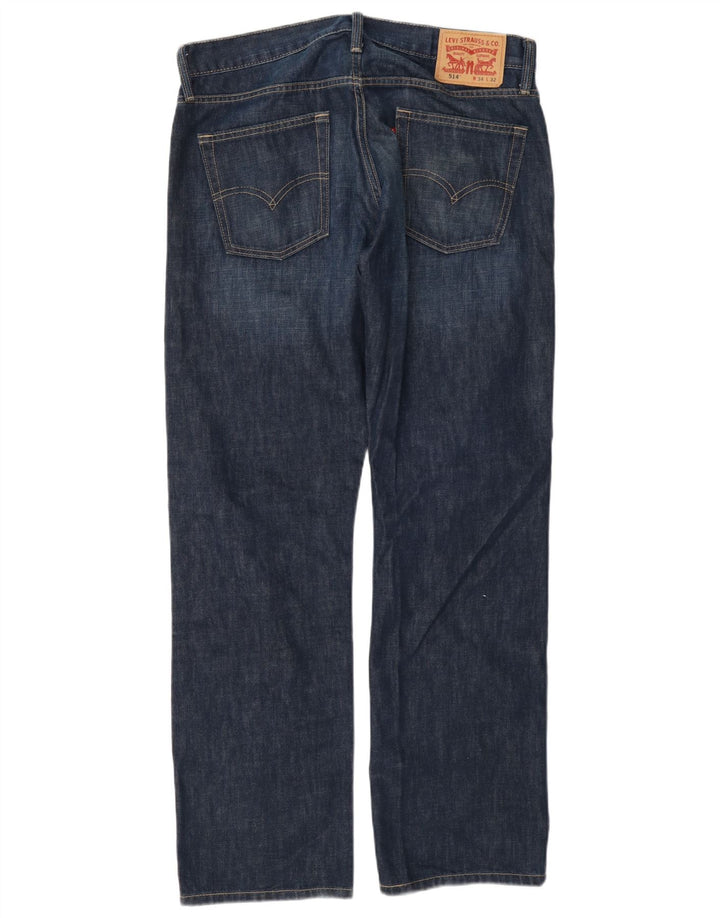 Levi's Mens 514 Straight Jeans W34 L32 Navy Blue Cotton