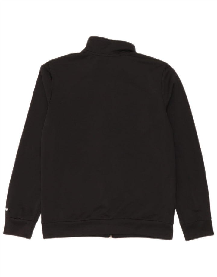Adidas Boys Tracksuit Top Jacket 9-10 Years Black Polyester