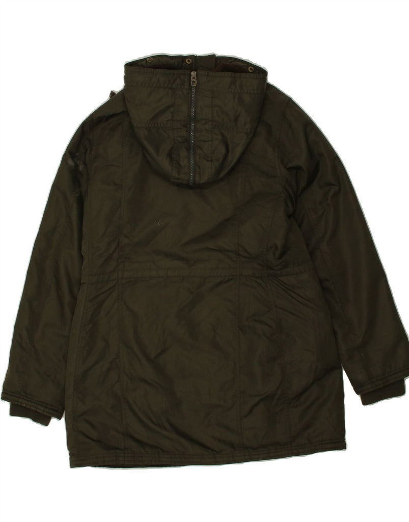 MISS SIXTY Womens Hooded Waxed Cotton Jacket UK 40 Large Green Nylon Vintage Miss Sixty and Second-Hand Miss Sixty from Messina Hembry 