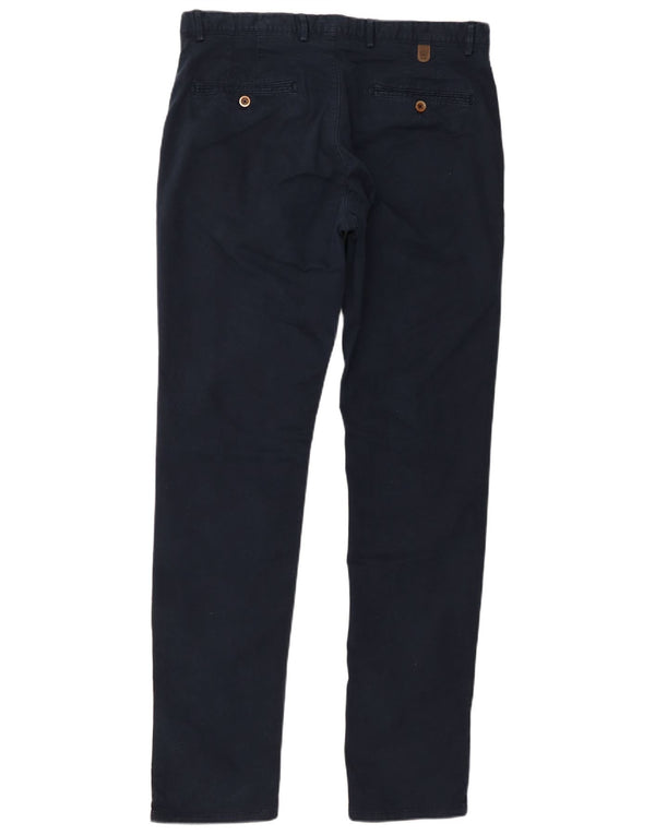 Massimo Dutti Ανδρικό παντελόνι Chino με λεπτή εφαρμογή EU 44 Large W34 L33 Navy Blue