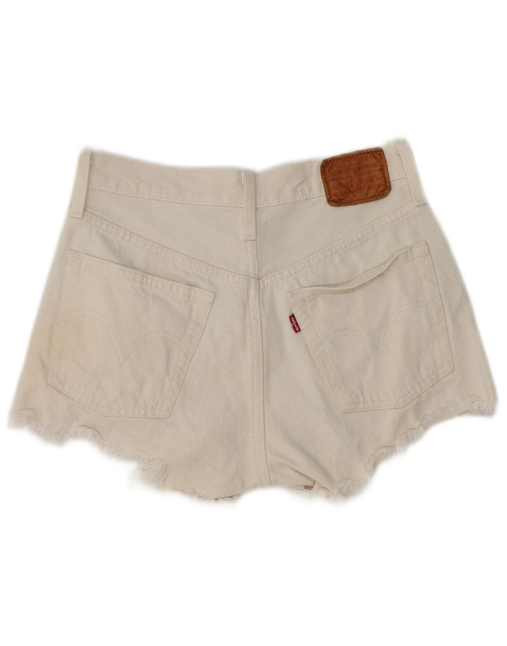 Γυναικείο τζιν σορτς Levi's Distressed W25 XS Λευκό βαμβακερό