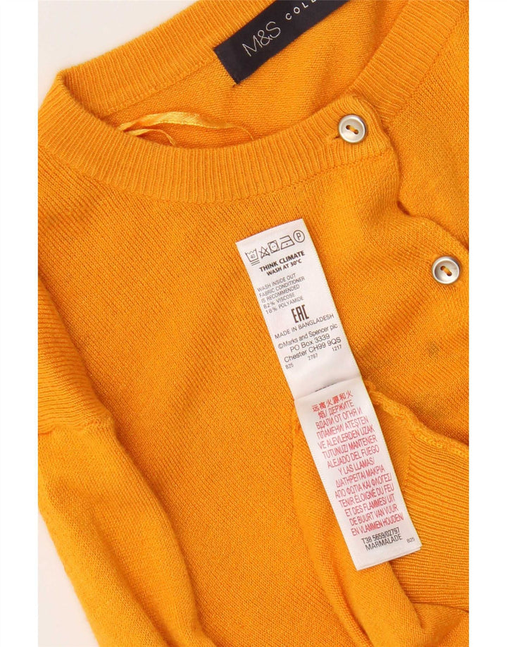 Marks & Spencer Γυναικείο πουλόβερ ζακέτα με κανονική εφαρμογή UK 12 Medium Yellow