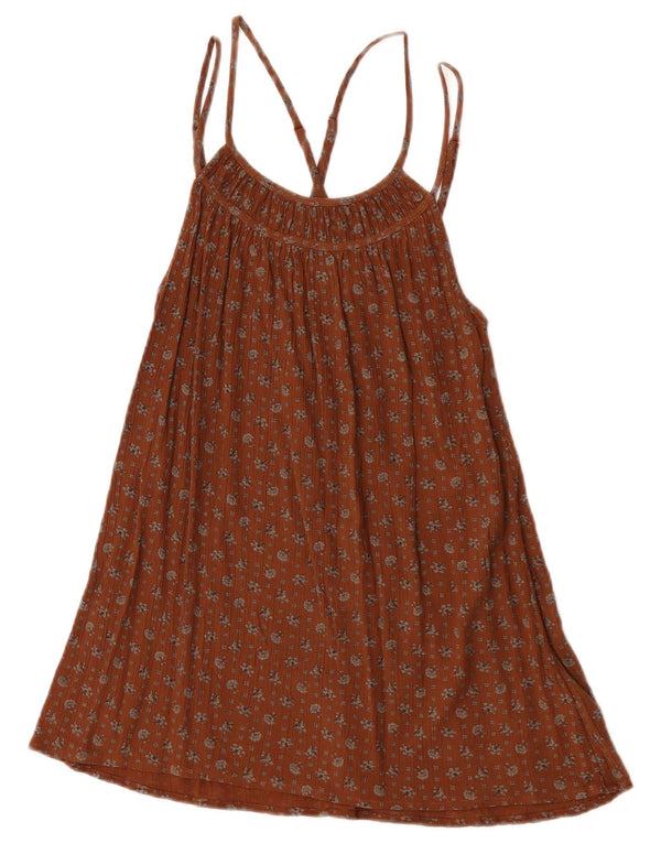 Fat Face Γυναικείο φόρεμα UK 6 XS Καφέ Floral Viscose