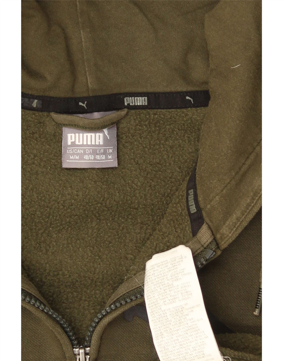 Ανδρικό πουλόβερ με κουκούλα με φερμουάρ Puma μεσαίο βαμβακερό χακί