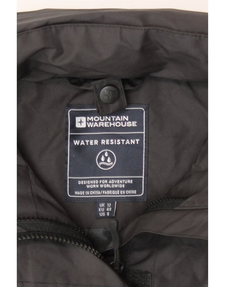 Mountain Warehouse Γυναικείο μπουφάν βροχής με κουκούλα UK 12 Medium Black Polyamide