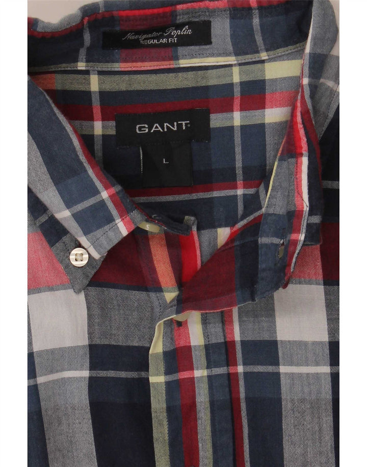 Ανδρικό πουκάμισο Gant Regular Fit Large Navy Blue Check