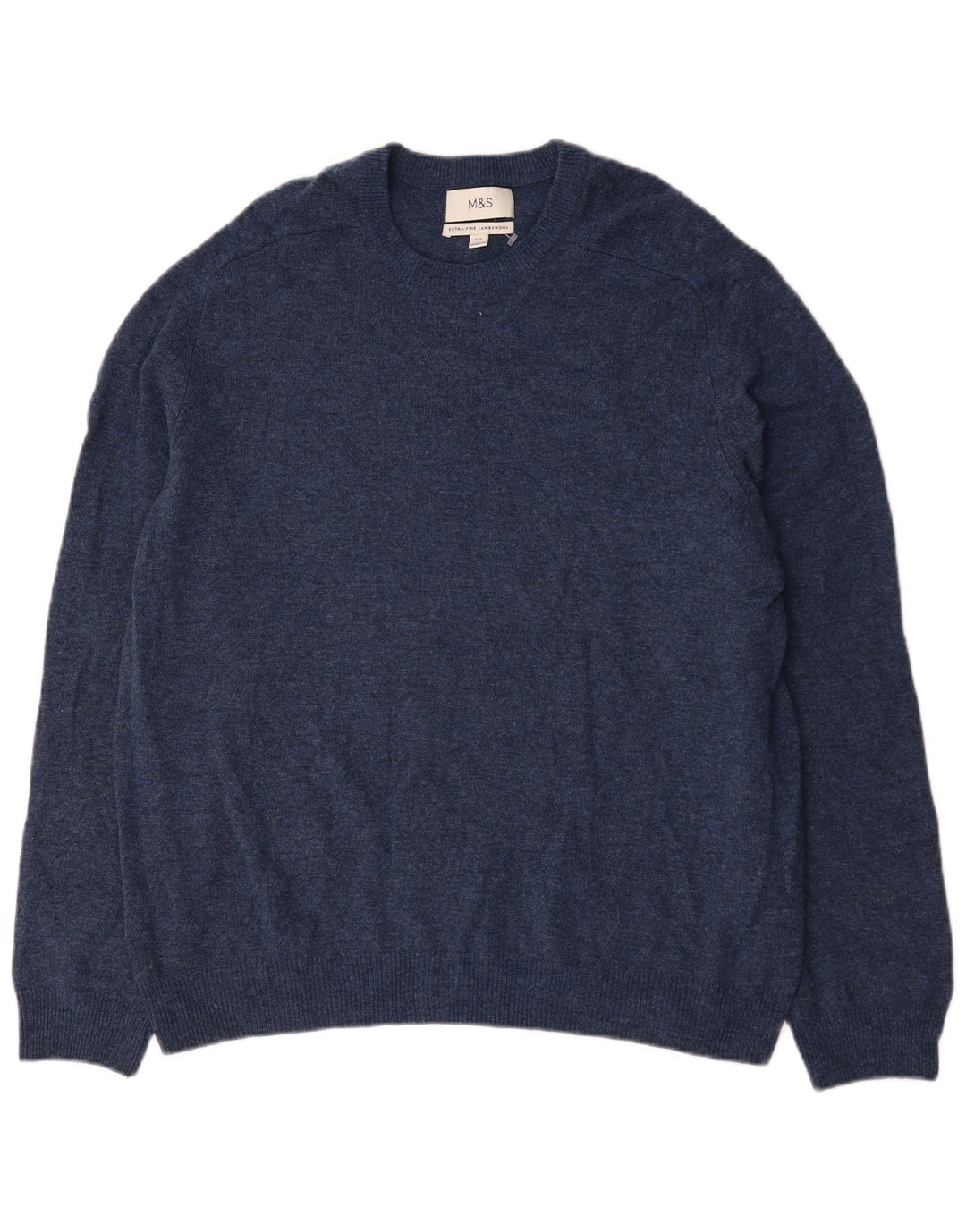 Marks & Spencer Ανδρικό πουλόβερ με λαιμόκοψη 2XL Navy Blue Flecked