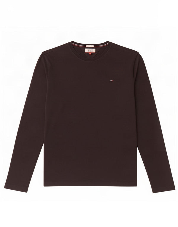 Tommy Hilfiger Mens Slim Fit Top Μακρυμάνικο μεγάλο μαύρο βαμβακερό