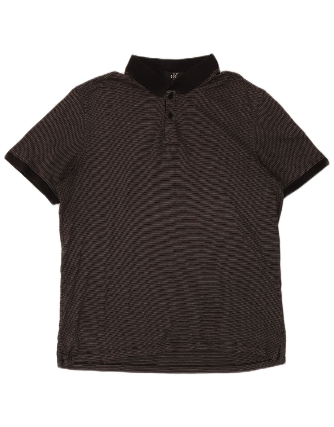 Ανδρικό πουκάμισο πόλο CALVIN KLEIN Βαμβακερό με μεσαίο γκρι ρίγες