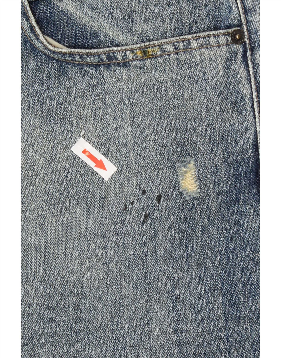Ανδρικό τζιν Armani Distressed Straight W36 L30 Blue Cotton