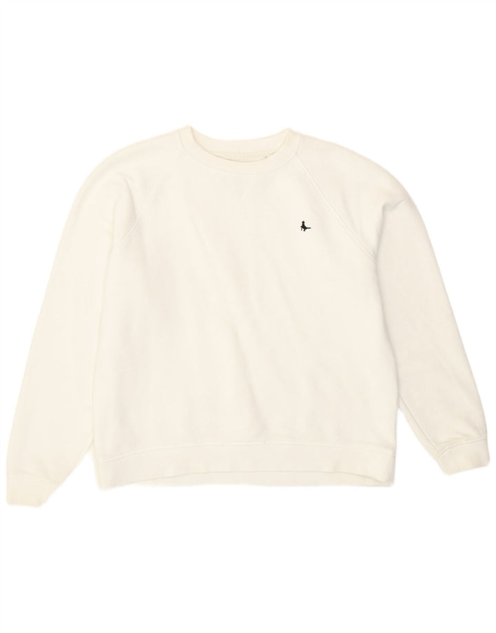 Jack Wills Γυναικείο Φούτερ Jumper UK 14 μεγάλο λευκό βαμβακερό