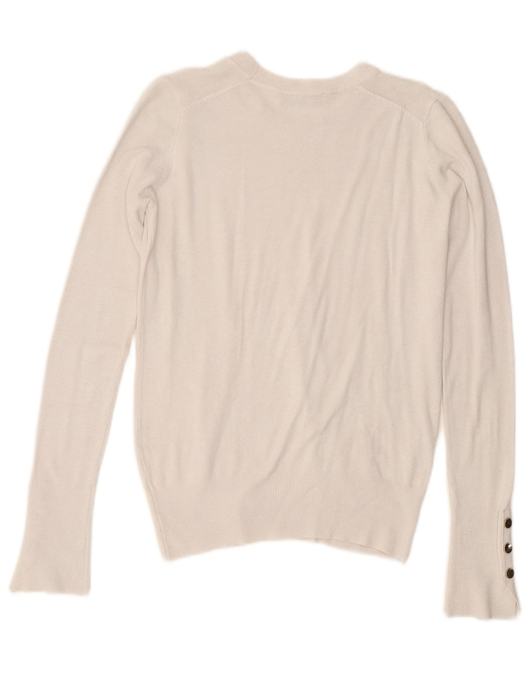 Zara Γυναικείο πουλόβερ με λαιμόκοψη UK 10 Small White
