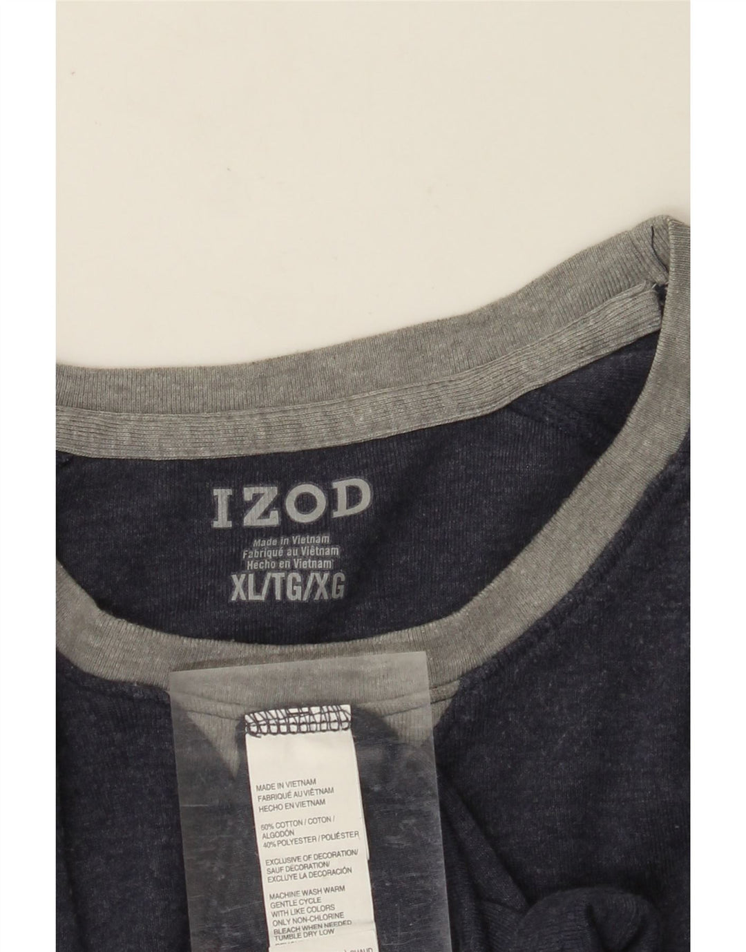 Ανδρικό τοπ IZOD μακρυμάνικο XL Navy Blue Cotton