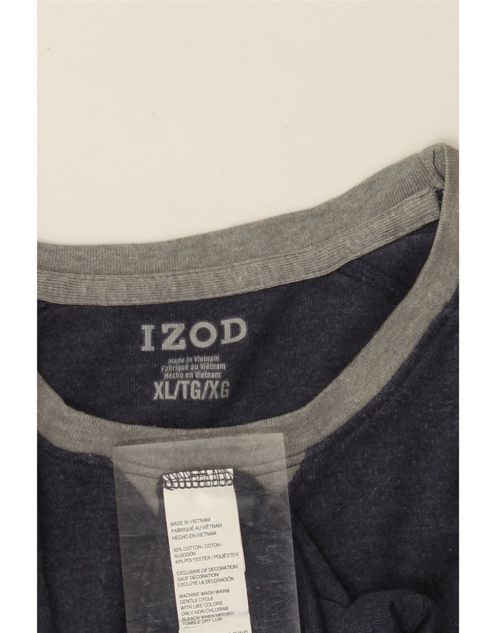 Ανδρικό τοπ IZOD μακρυμάνικο XL Navy Blue Cotton