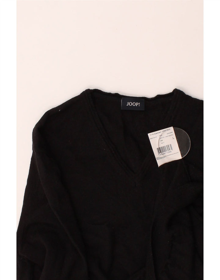 JOOP Womens V-Neck Jumper Sweater UK 16 Large Black Wool Vintage Joop and Second-Hand Joop from Messina Hembry 