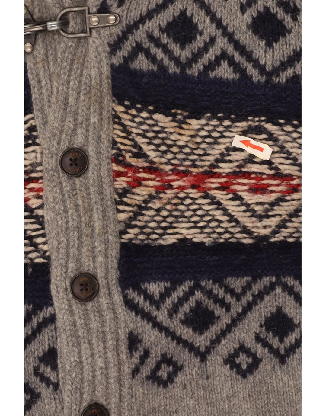 TOMMY HILFIGER Boys Cardigan πουλόβερ 15-16 ετών Grey Fair Isle