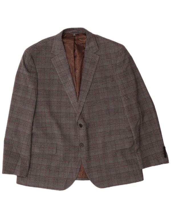 Marks & Spencer Ανδρικό μπουφάν blazer UK 46 3XL Grey Check Polyester