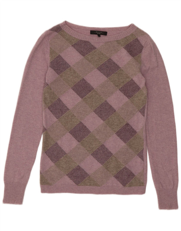 Max Mara Γυναικείο Weekend Boat Neck Jumper πουλόβερ UK 12 Medium Purple Check