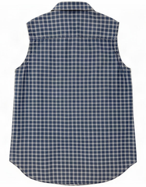Conte of Florence Γυναικείο αμάνικο πουκάμισο Η.Β. 10 Small Navy Blue Check