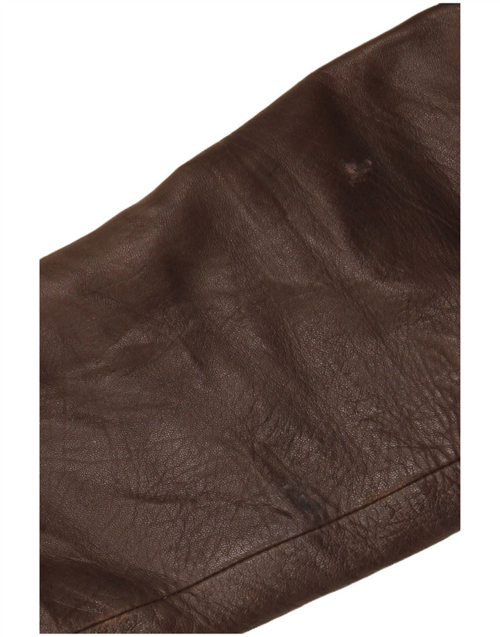 VINTAGE Γυναικείο Δερμάτινο Μπουφάν UK 14 Μεσαίο Καφέ Argyle/Δέρμα Diamond