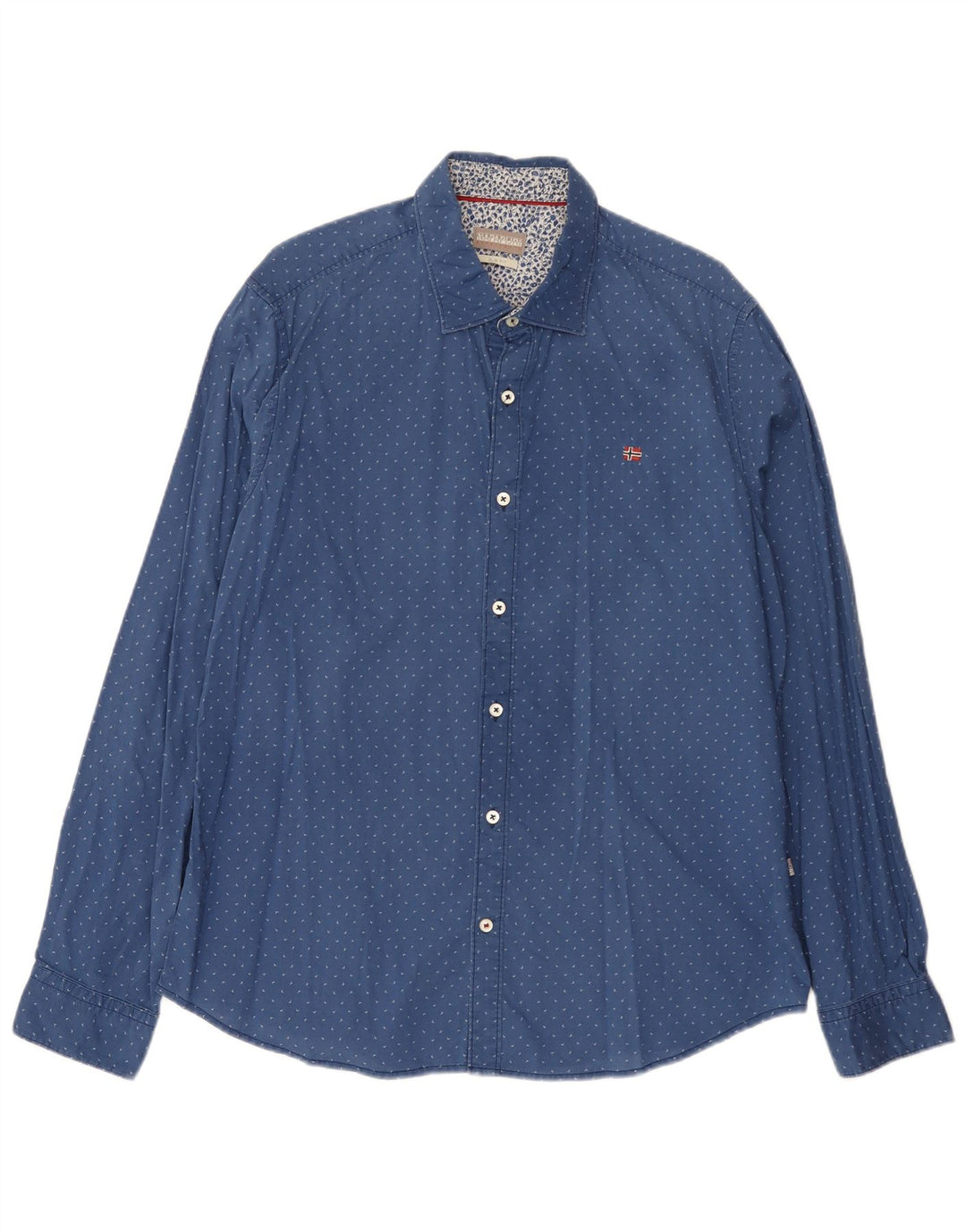 Ανδρικό πουκάμισο Napapijri Abstract Pattern 2XL Μπλε βαμβακερό