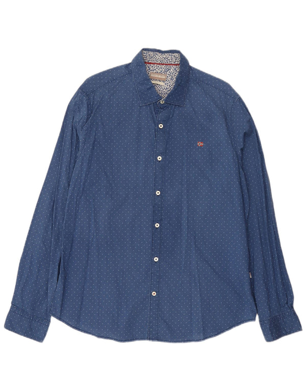 Ανδρικό πουκάμισο Napapijri Abstract Pattern 2XL Μπλε βαμβακερό