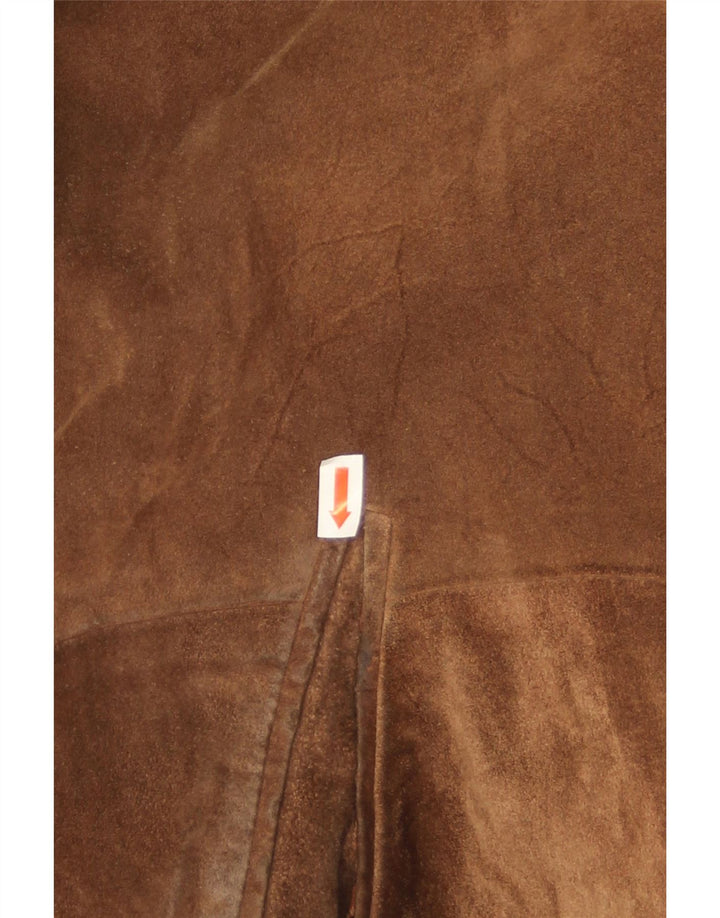Vintage Ανδρικό Suede Shearling Jacket UK 38 Medium Brown Δέρμα