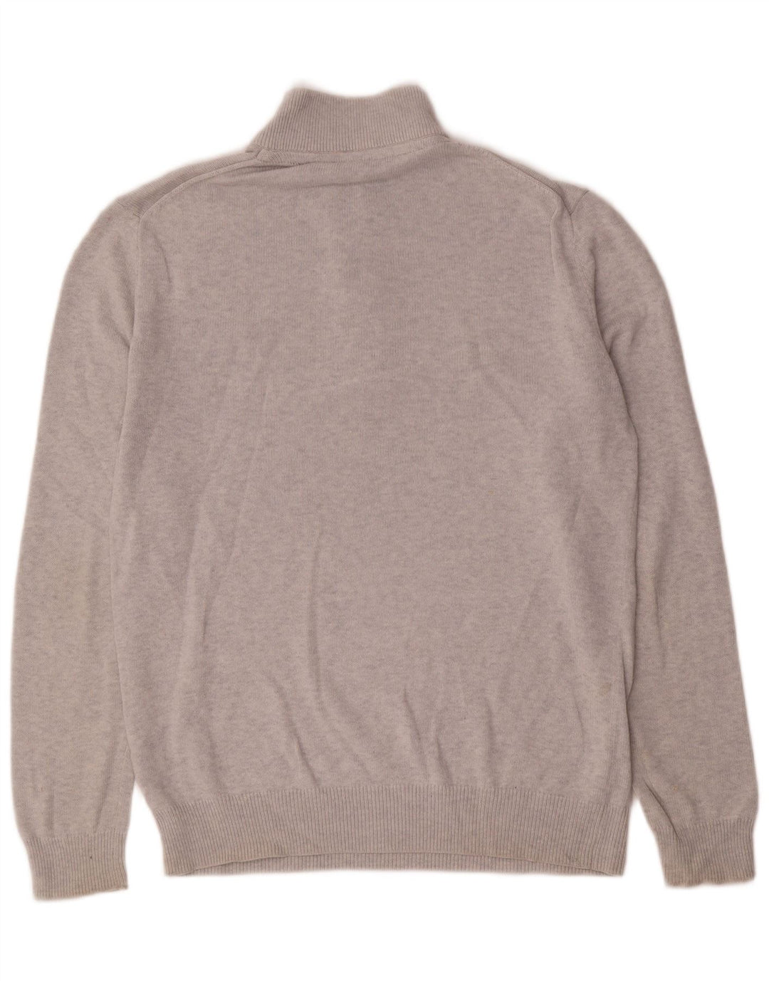 CREW CLOTHING Ανδρικό πουλόβερ με φερμουάρ, μεσαίο βαμβακερό γκρι