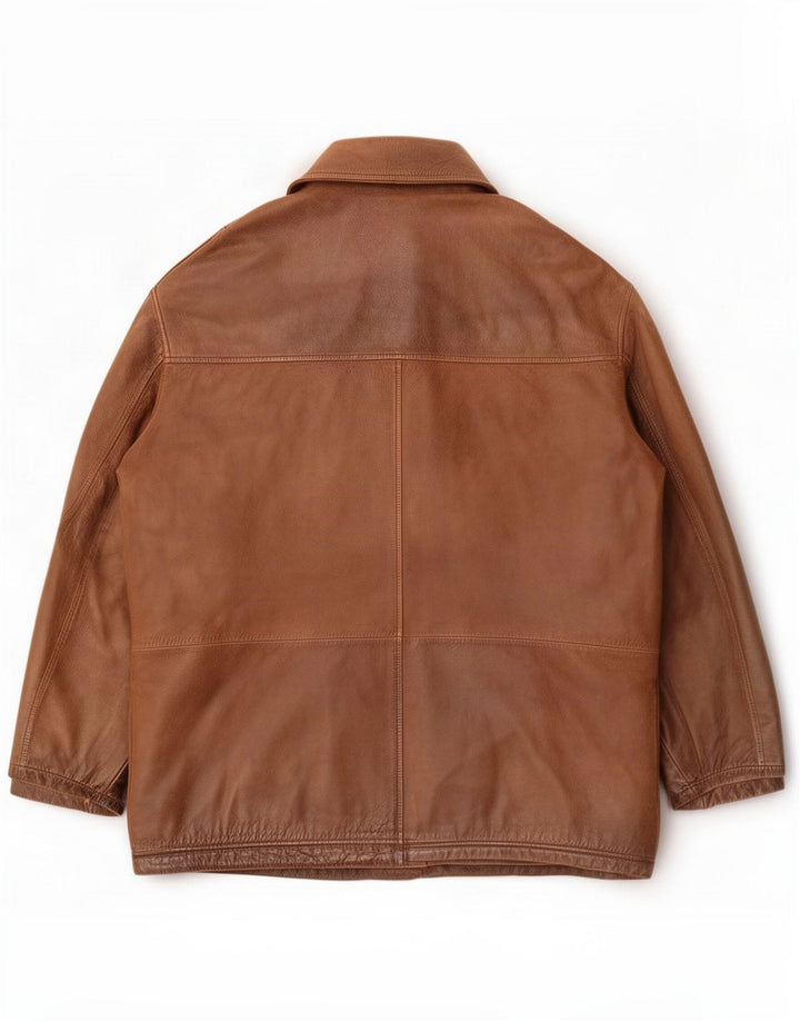 Trapper Ανδρικό Δερμάτινο Μπουφάν UK 50 5XL Καφέ