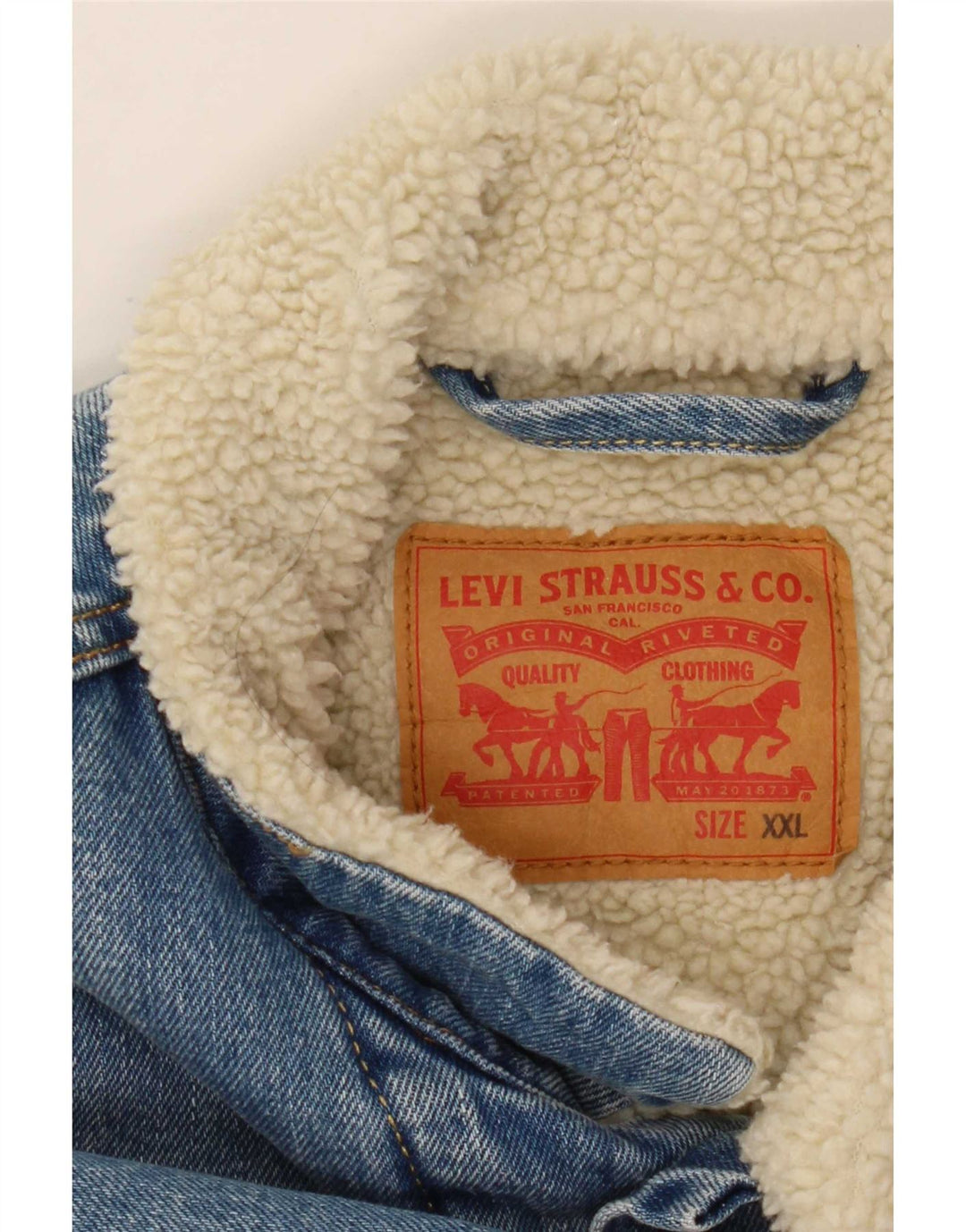 Levi's Mens Sherpa Τζιν Μπουφάν UK 44 2XL Μπλε Βαμβακερό