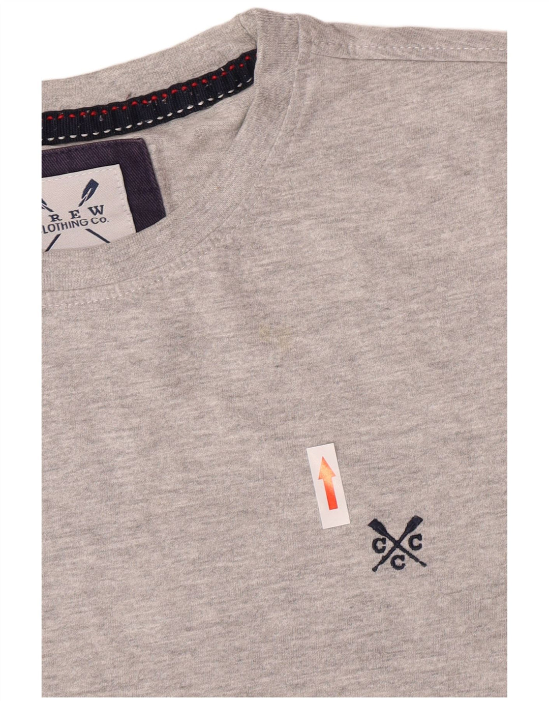 Ανδρικό T-Shirt Crew Clothing Top Μικρό γκρι βαμβακερό