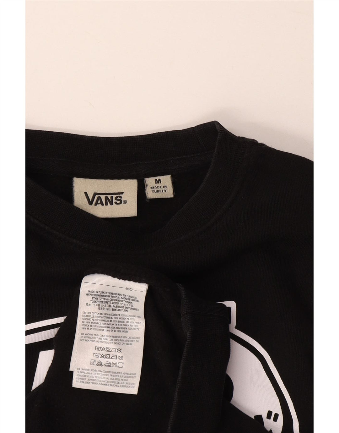 Γυναικεία γραφική φούτερ VANS Jumper UK 14 Medium Black Cotton