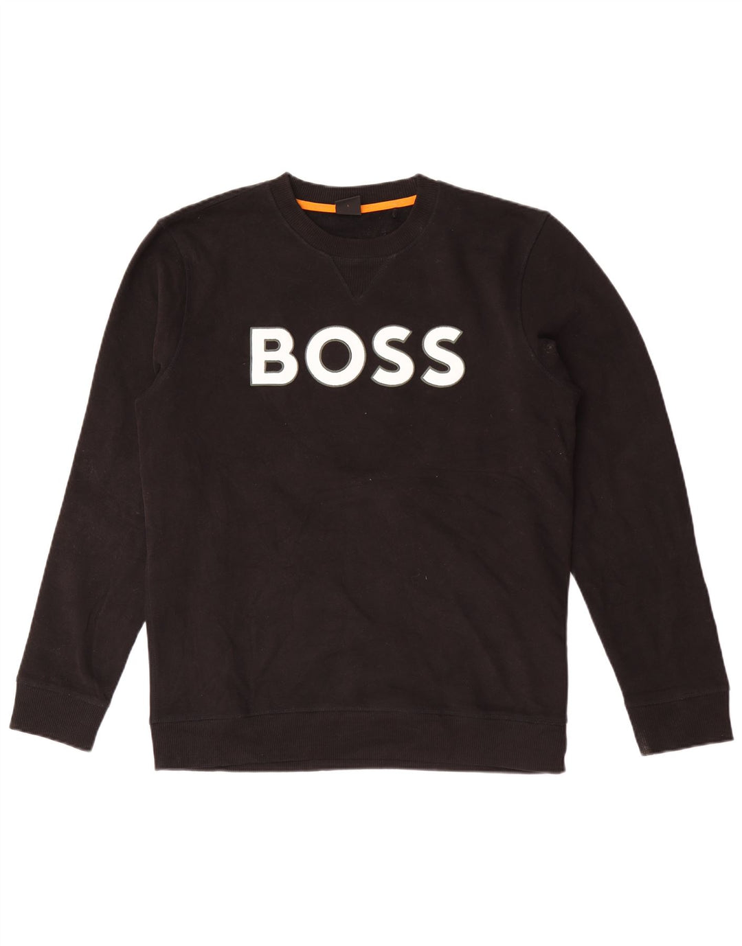 Ανδρικό γραφικό φούτερ Hugo Boss Jumper μεγάλο μαύρο βαμβακερό