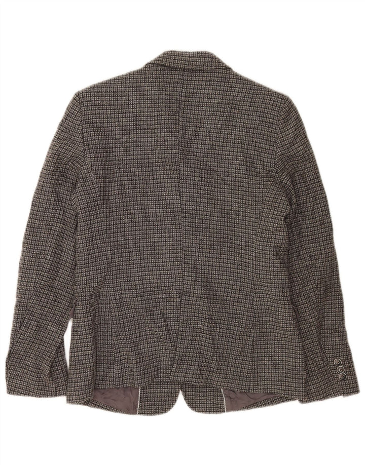 Massimo Dutti Γυναικείο σακάκι μπλέιζερ με 2 κουμπιά EU 42 Μεγάλο γκρι βισκόζη
