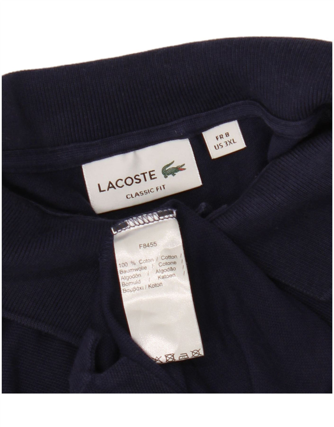 LACOSTE Ανδρικό πουκάμισο Πόλο Κλασικής Εφαρμογής Μέγεθος 8 3XL Βαμβακερό Navy Blue