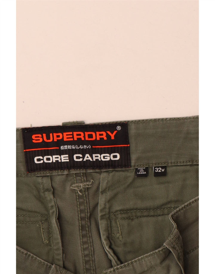 Ανδρικό σορτς Cargo Superdry W32 από μεσαίο χακί βαμβακερό