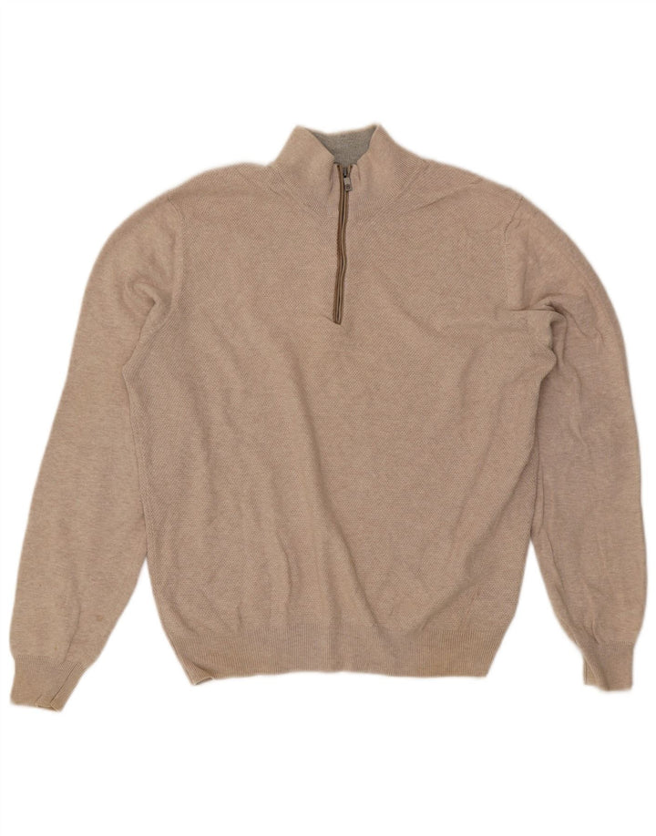 Ανδρικό πουλόβερ Massimo Dutti με φερμουάρ, μεσαίο βαμβακερό
