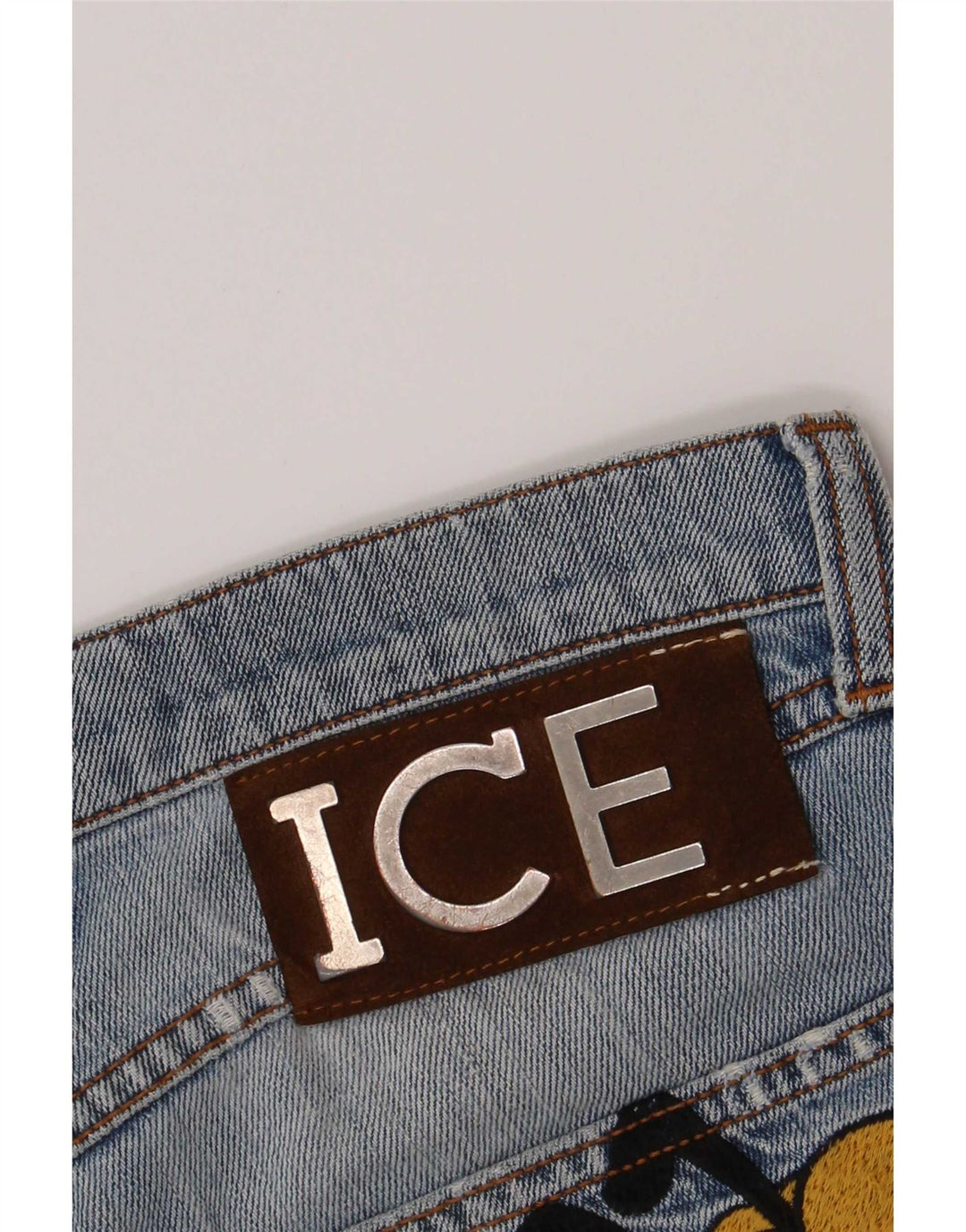 Iceberg Womens Pluto Distressed Slim Jeans W32 L32 Blue Cotton Cartoon