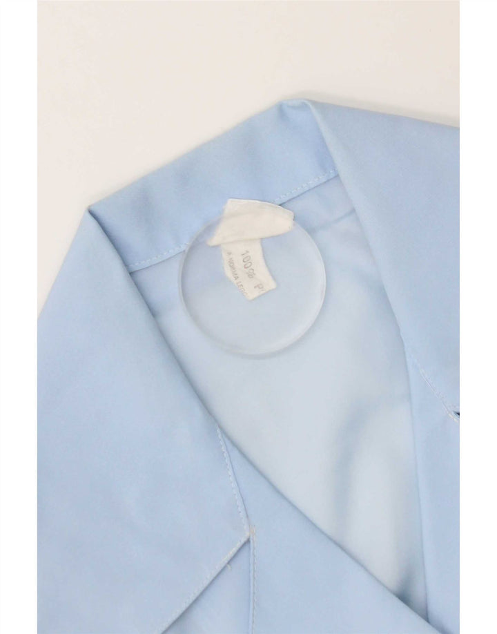 Vintage γυναικείο κοντομάνικο μπλούζα UK 14 Medium Blue Polyester