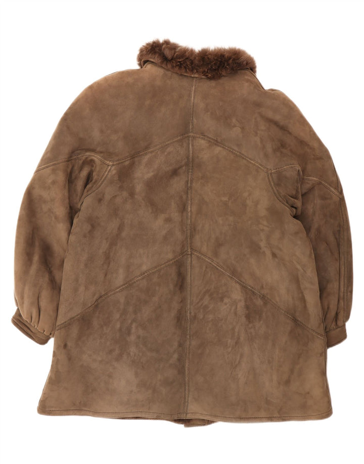 Vintage Γυναικείο Παλτό Shearling UK 18 XL Καφέ