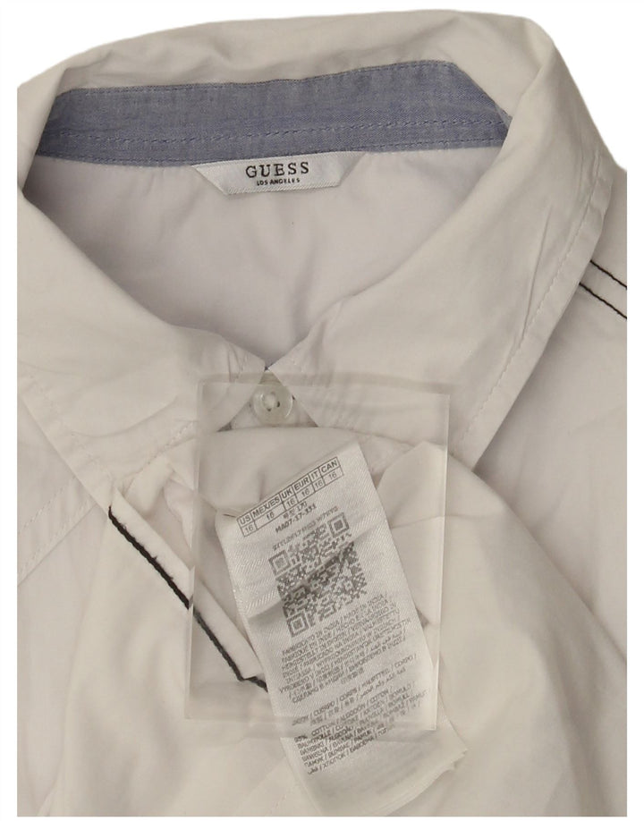 Γυναικείο πουκάμισο Guess UK 16 μεγάλο λευκό βαμβακερό